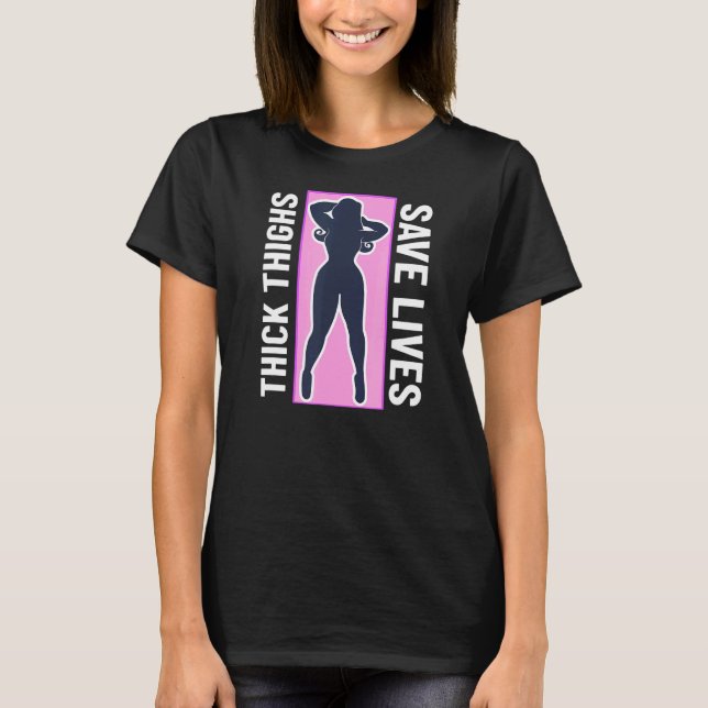 Tjock Spara Lår Hjärtnitade Lår T Shirt (Framsida)