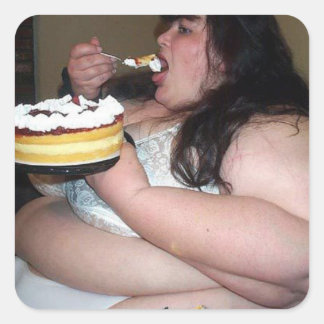 Tjock Stupid Slob Bruttofack Fyrkantigt Klistermärke