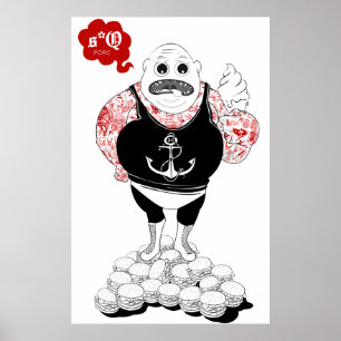 Tjock Tattooed Wrestler Poster