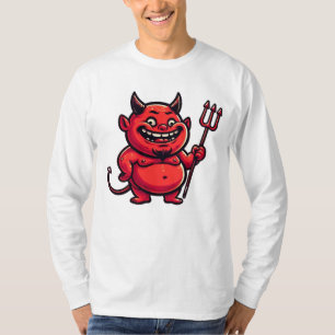 tjock tecknad djävulen tecken t shirt