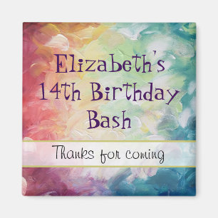 Tjock texturerad Abstrakt Paint Tack Birthday Magnet