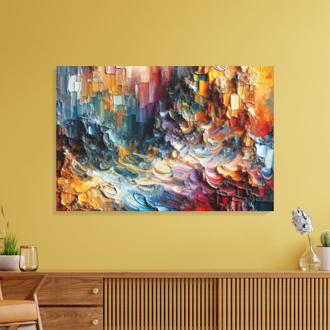 Tjock texturerad färg Mönster Canvastryck (Insitu (Vardagsrum))