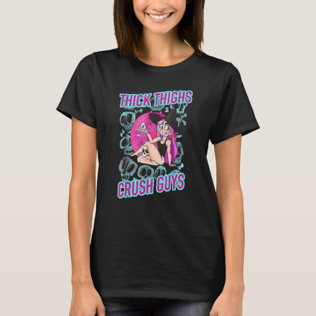 Tjock Thighs Crush Killar T Shirt (Framsida)