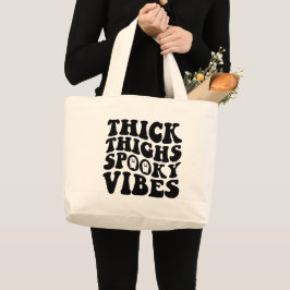 Tjock Thighs & Spooky Vibes Halloween Fall Witchy Jumbo Tygkasse