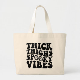 Tjock Thighs & Spooky Vibes Halloween Fall Witchy Jumbo Tygkasse