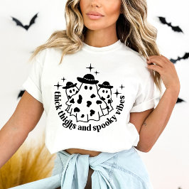 Tjock Thighs & Spooky Vibes Halloween T Shirt
