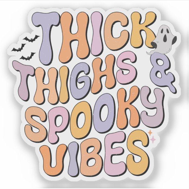 Tjock Thighs & Spooky Vibes Klistermärken (Framsida)