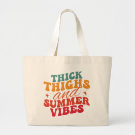 Tjock Thighs & Summer Vibes Beach Livsmedel Jumbo Tygkasse
