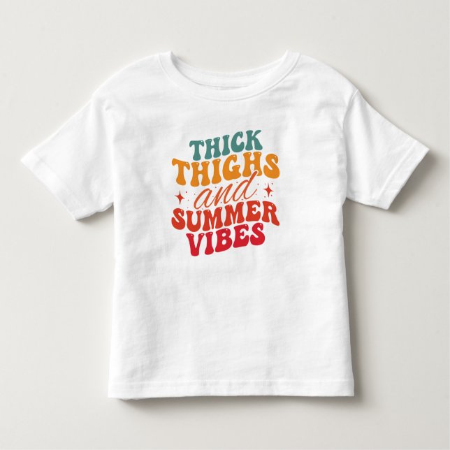 Tjock Thighs & Summer Vibes Beach Livsmedel T Shirt (Framsida)