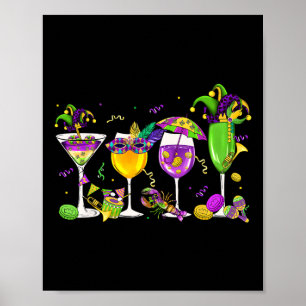 Tjock Tisdag Mardi Gras Vin Gles Drink Carnival Me Poster