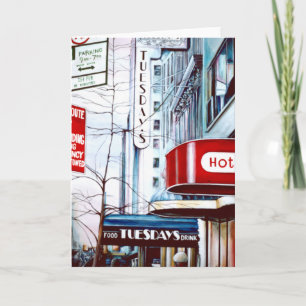 Tjock Tisdagens Kväll, New York City Greeting Card Kort