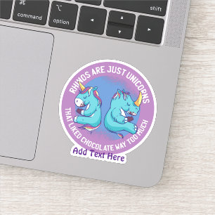 Tjock: Unicorn Kärlek Chocolate Cute Klistermärken