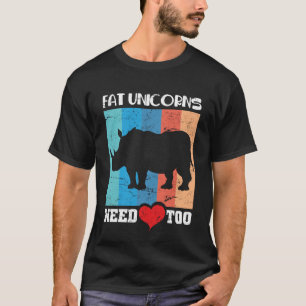 Tjock Unicorn Need Kärlek för fräckt Rhino T Shirt