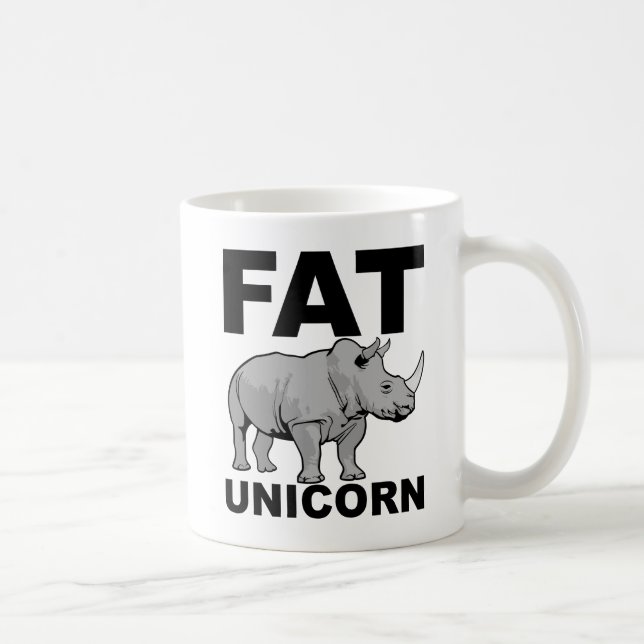 Tjock Unicorn Rhino Funny Mug Kaffemugg (Höger)