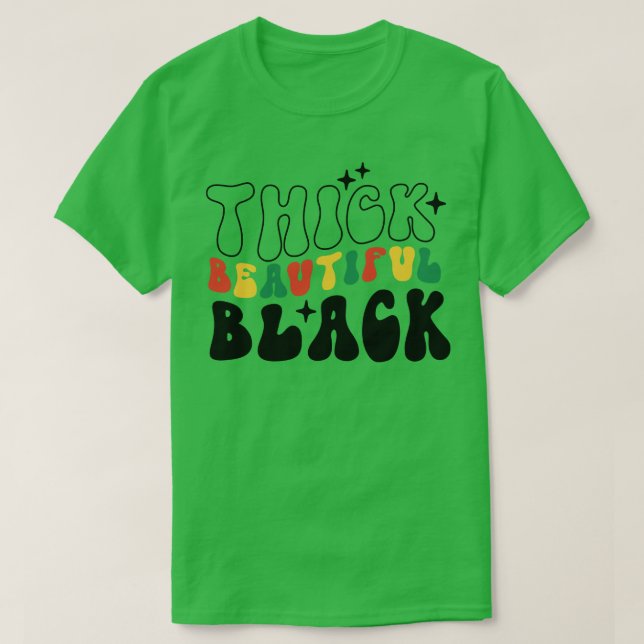 Tjock, vacker svart flicka, svart historik Mon T Shirt (Design framsida)