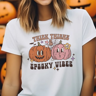 Tjocka lår & Kusliga stämningar Retro Halloween T Shirt