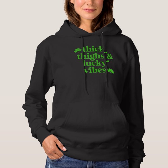 Tjocka lår Lucky Vibes St Patrick's Day T Shirt (Framsida)