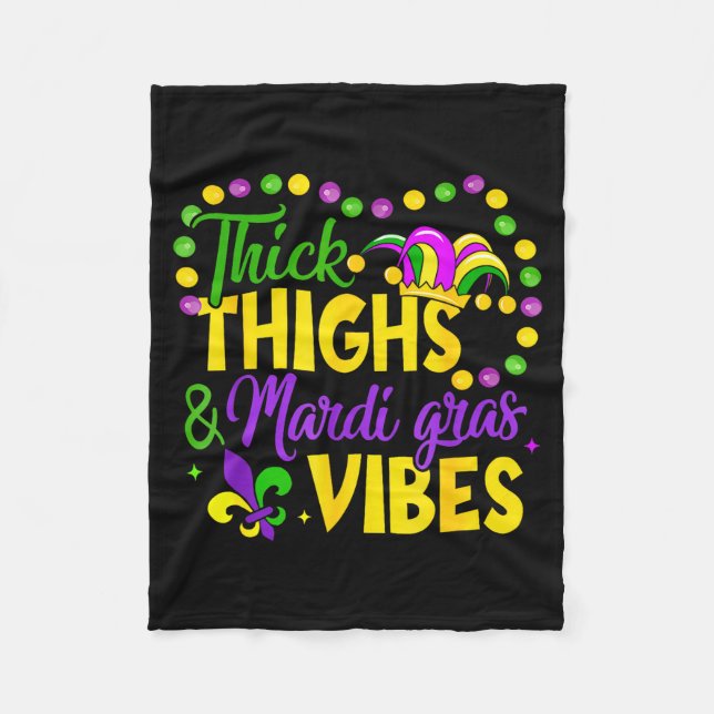 Tjocka lår Mardi Gras-stämning design Fleecefilt (Framsidan)