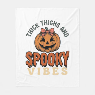 Tjocka lår och kusliga vibbar Pumpa Halloween De Fleecefilt