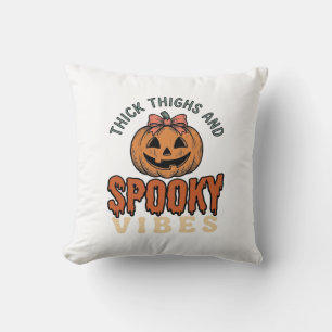 Tjocka lår och kusliga vibbar Pumpa Halloween De Kudde