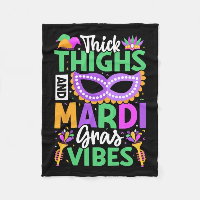 Tjocka lår och Mardi Gras-vibbar  Fleecefilt (Framsidan)