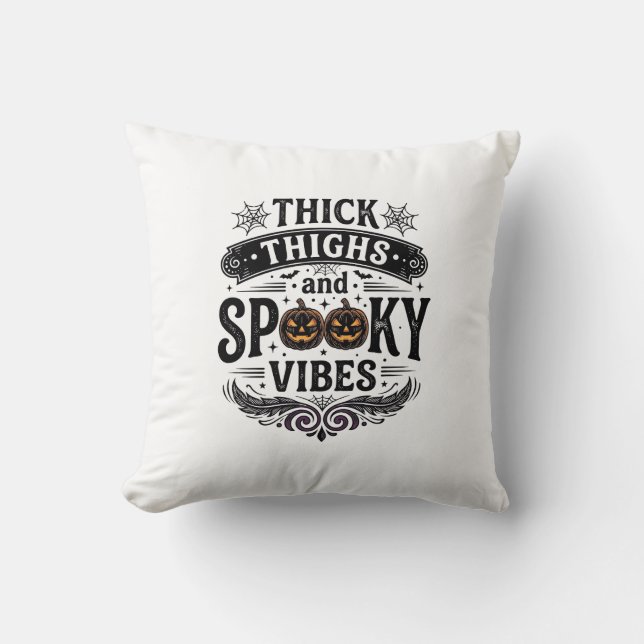 Tjocka lår Skumma vibbar Halloween Tröja Design_1 Kudde (Framsida)