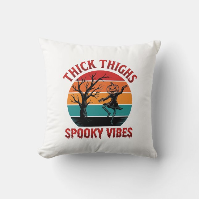 Tjocka lår Skumma vibbar Halloween-tröja Design_1 Kudde (Framsida)