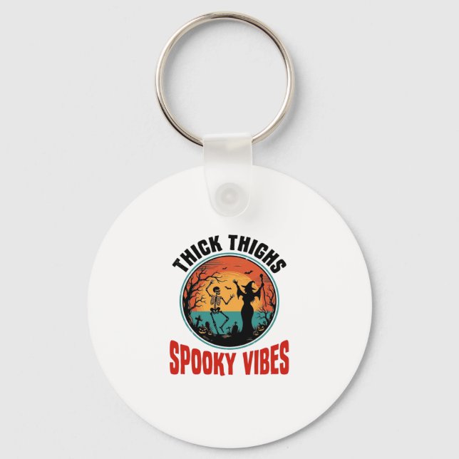 Tjocka lår Skumma vibrationer Vintage Halloween-de Nyckelring (Framsida)