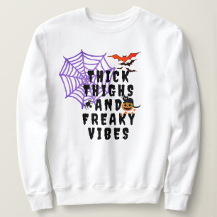 Tjocka Thighs & Freaky Vibes, Womens Halloween T Shirt