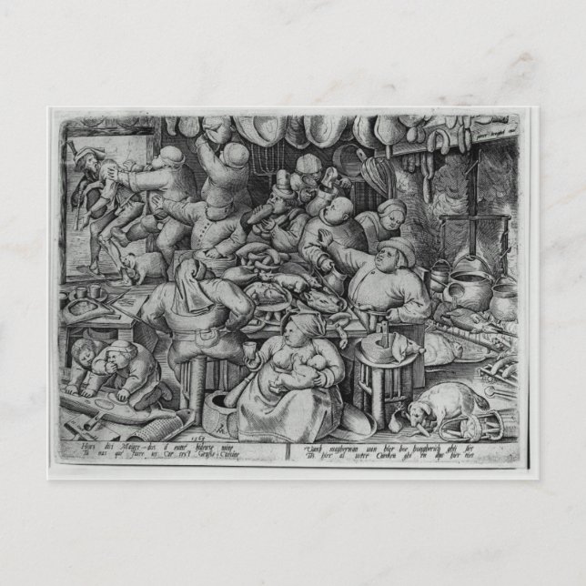 Tjocken Kitchen av Pieter Bruegel den äldre Vykort (Framsida)