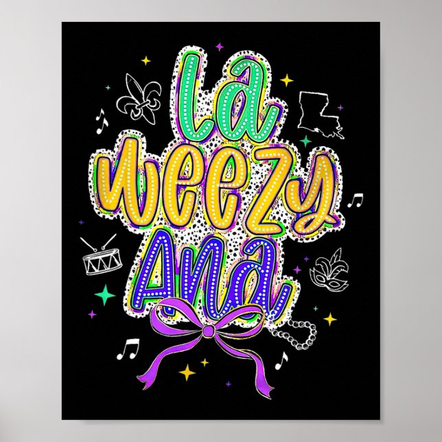 Tjocken La Weezy Ana Mardi Gras tisdag Coquette Poster (Framsidan)