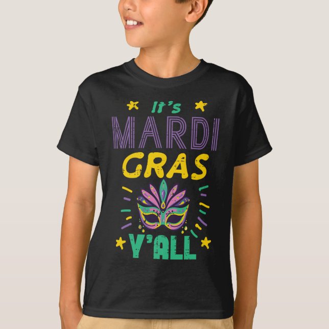 Tjocken Mardi Gras Yall Mask Tisdag Party Kvinnor  T Shirt (Framsida)