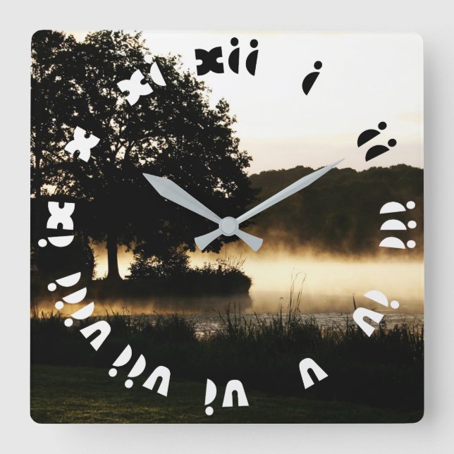Tjocken Morgondagens Sjö Scene- Romerska siffror ( Fyrkantig Klocka (Framsida)