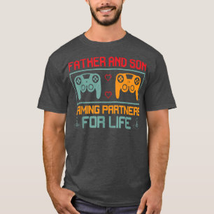 Tjocken Spelare för videospel i Far och Son Consol T Shirt
