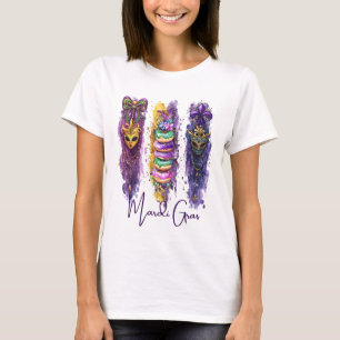 Tjocken Watercolor Brushstrokes tisdag Mardi Gras T Shirt