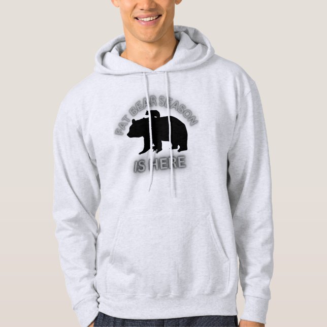 Tjockens björnsäsong är här - svart | hoodie (Framsida)