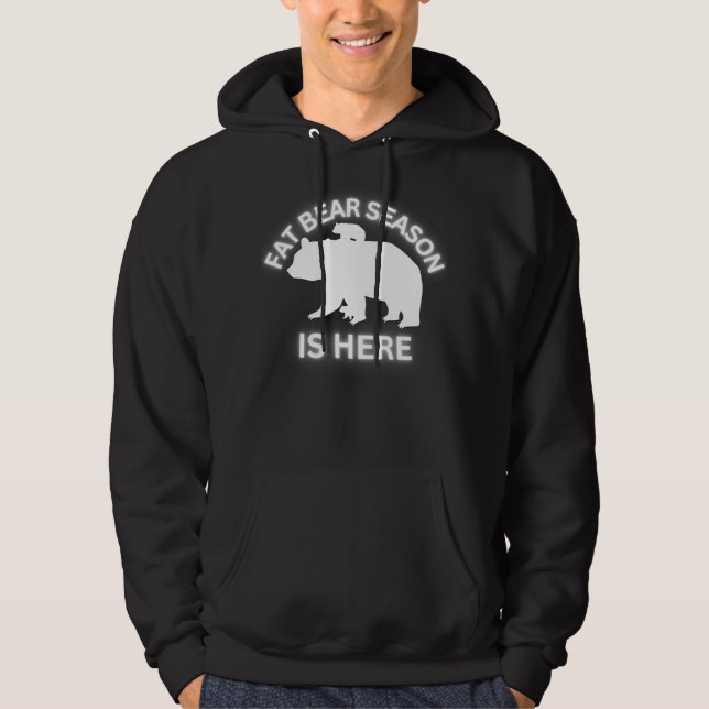 Tjockens björnsäsong är här - vit | hoodie (Framsida)