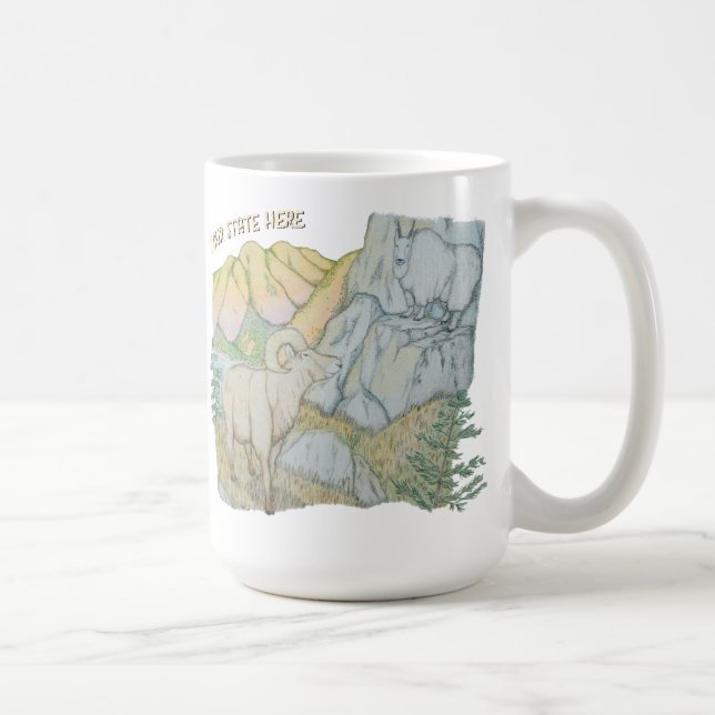 Tjockhornsfår & Snöböck Kaffemugg (Höger)