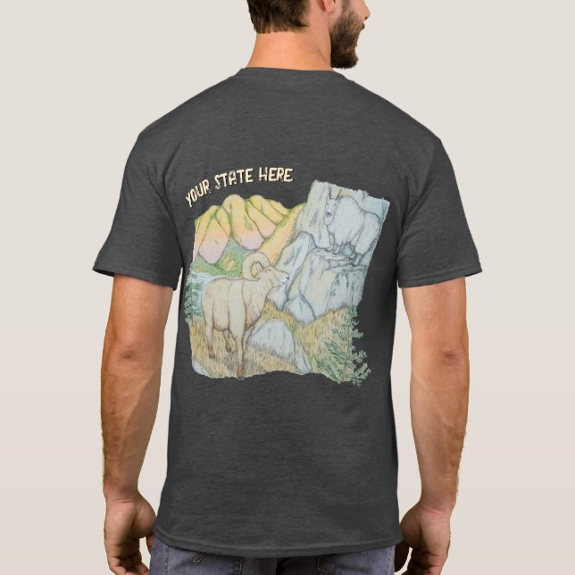 Tjockhornsfår & Snöböck T Shirt (Baksida)