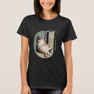 tjockis katt Fiskande katt med en abborre Fisk Fis T Shirt