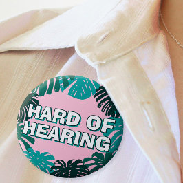 Tjockt Grönt Rosa Tropiska Löv Hårda hörselsvårigh Knapp