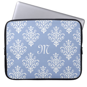 Tjockt Lavender-skademönster med ett vackert monog Laptop Sleeve