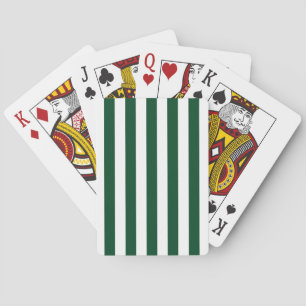 Tjockt Lodrät Rand Forest Grönt White Stripe Casinokort