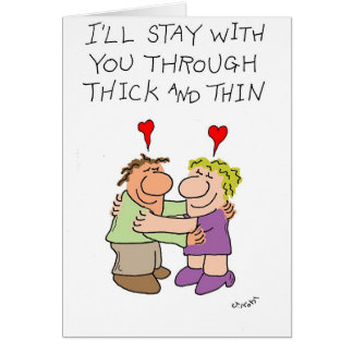 Tjockt och tunt hälsningskort