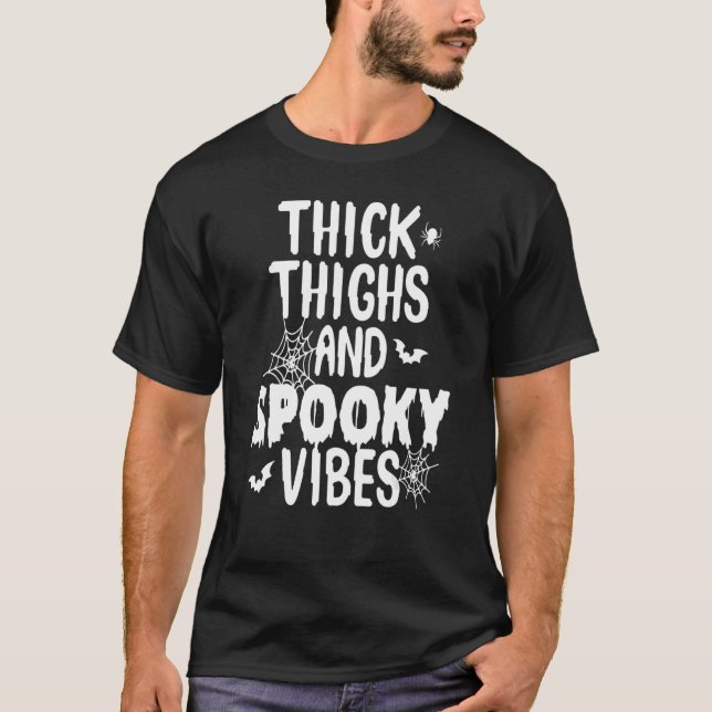 Tjockt Sak och taloky Vibes Cute Halloween Dag B T Shirt (Framsida)