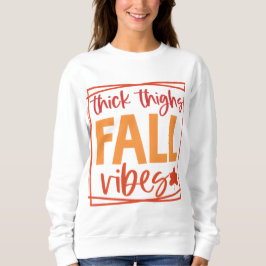 Tjockt Thighs Fall Vibes Red Ram med Löv T Shirt