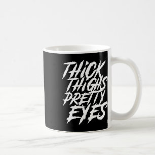 Tjockt Thighs Söt Ögon Funny Gym Girly Girl Leg Kaffemugg