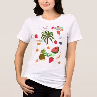Tjorta med tropiska illustrationer t shirt