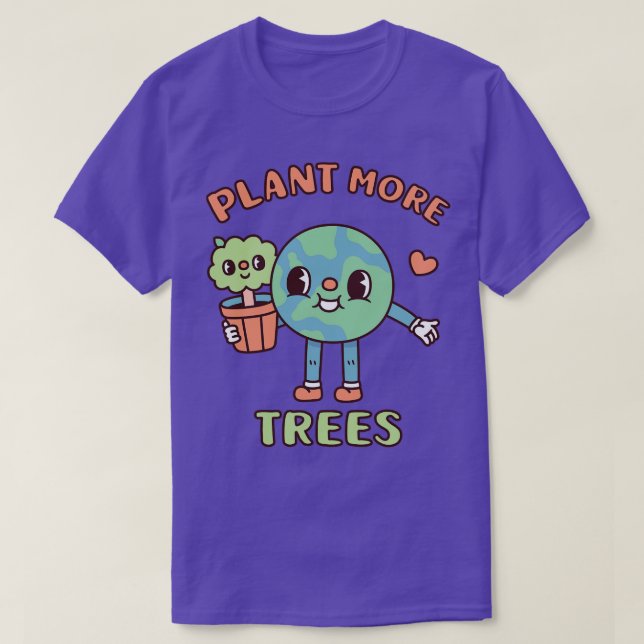 Tjud jord med Träd-växt mer Träd T Shirt (Design framsida)