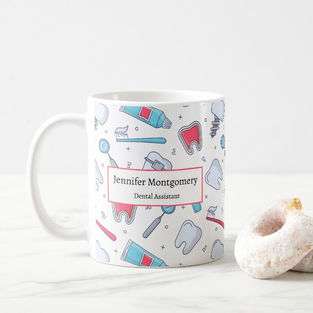 Tjud och Verktyg Dental Mönster Kaffemugg (Med munk)
